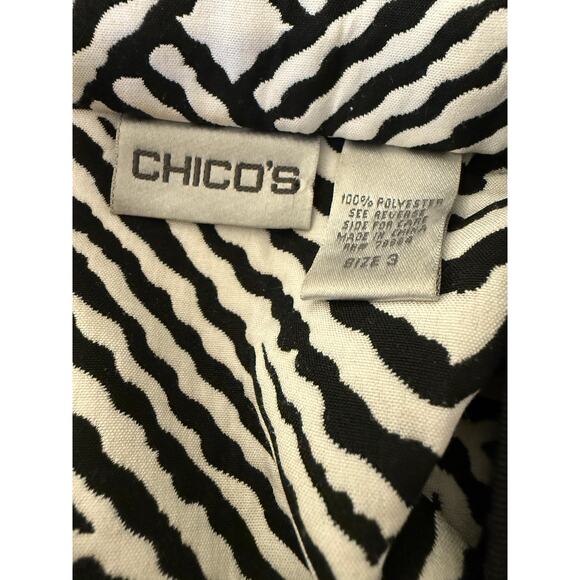 Chico's Black White Contrast Trim Size 3 (16) Jacket Spring Summer - Picture 2 of 6